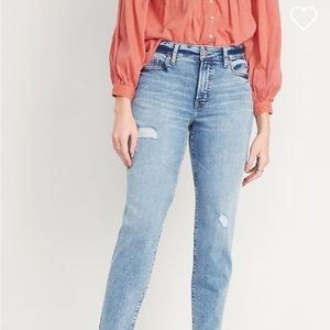 Old Navy High-Waisted O.G. Straight Extra Stretch Ripped Cut-Off Jeans for Women